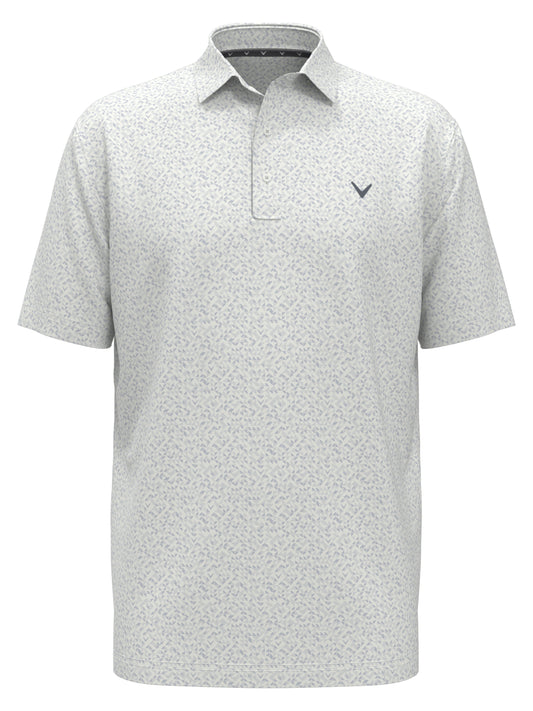 Mens Linear Chevron Print Polo (Bright White) 