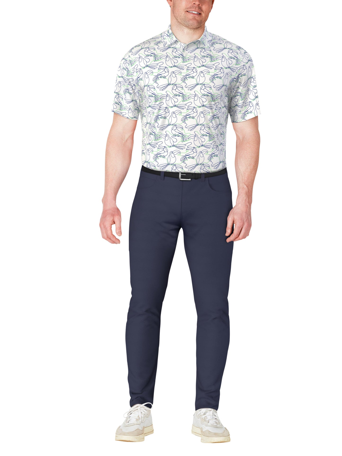 Men's Linear Toucan Printed Polo