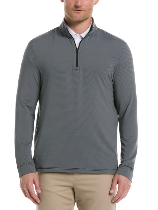 Men's Long Sleeve Feeder Stripe Mock Neck