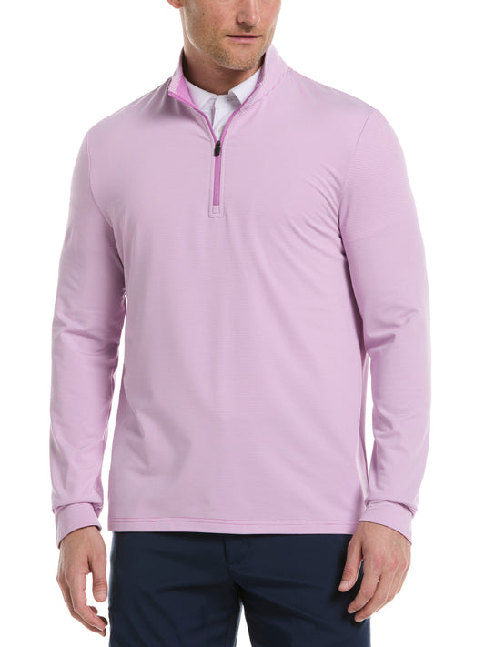 Men's Long Sleeve Feeder Stripe Mock Neck