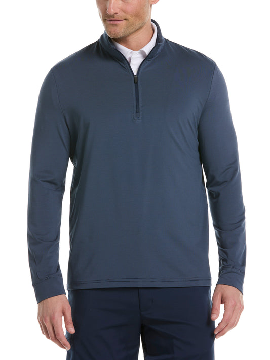 Men's Long Sleeve Feeder Stripe Mock Neck