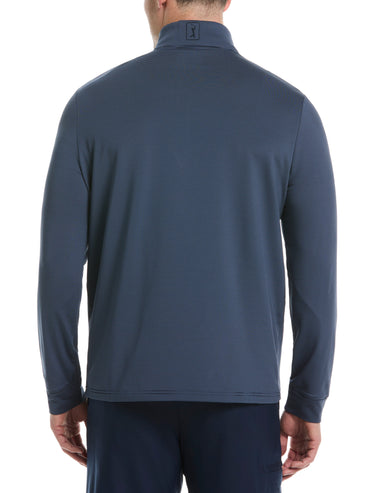 Men's Long Sleeve Feeder Stripe Mock Neck