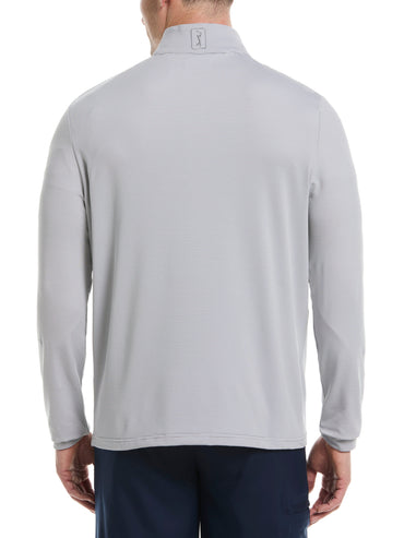 Men's Long Sleeve Feeder Stripe Mock Neck
