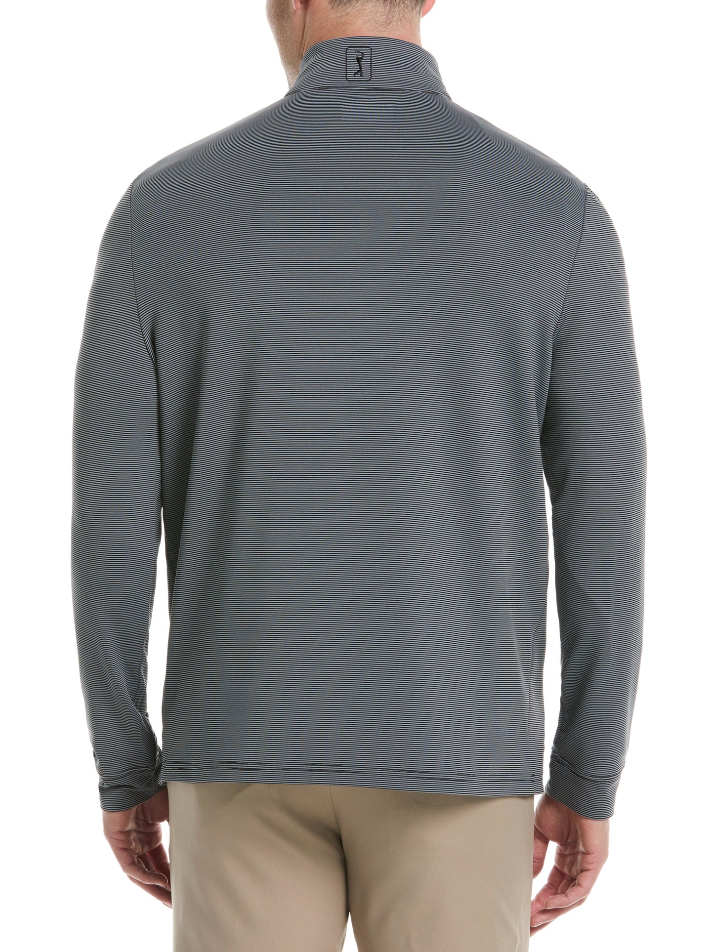 Men's Long Sleeve Feeder Stripe Mock Neck