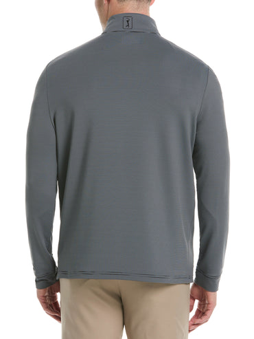 Men's Long Sleeve Feeder Stripe Mock Neck