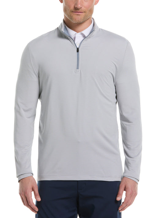 Men's Long Sleeve Feeder Stripe Mock Neck