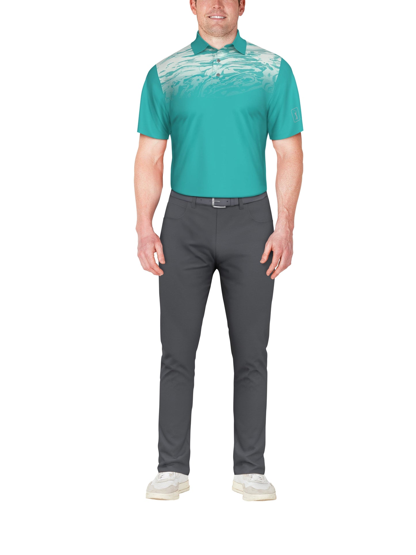 Men's Marble Ombre Print Golf Polo