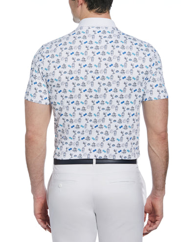 Men's Martini Print Golf Polo Shirt