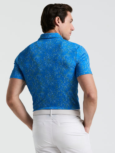 Men's Micro Abstract Print Golf Polo