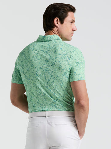 Men's Micro Abstract Print Golf Polo