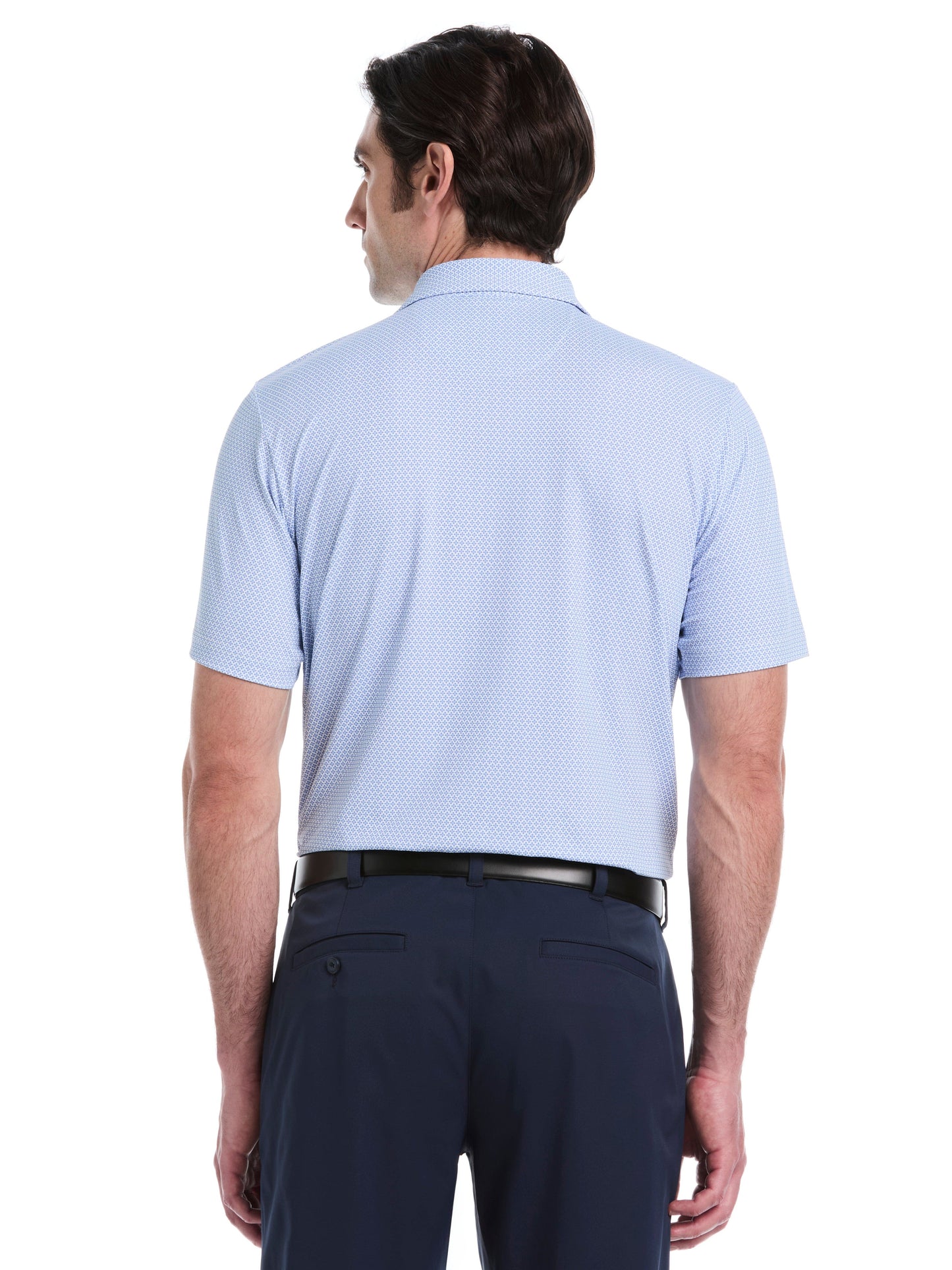 Men's Micro Geometric Print Golf Polo