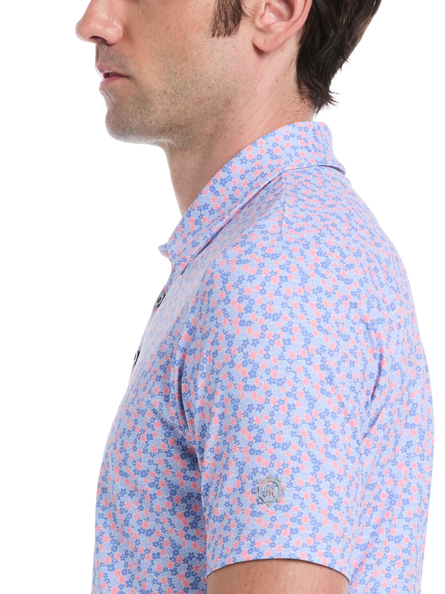 Men's Mini Floral Print Golf Polo