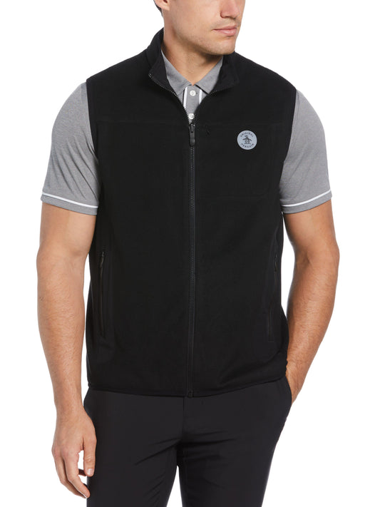 Mixed Media Reversible Fleece Vest (Caviar) 