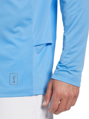 Men's Mixed Media Sun Protection Golf Crew Neck Shirt