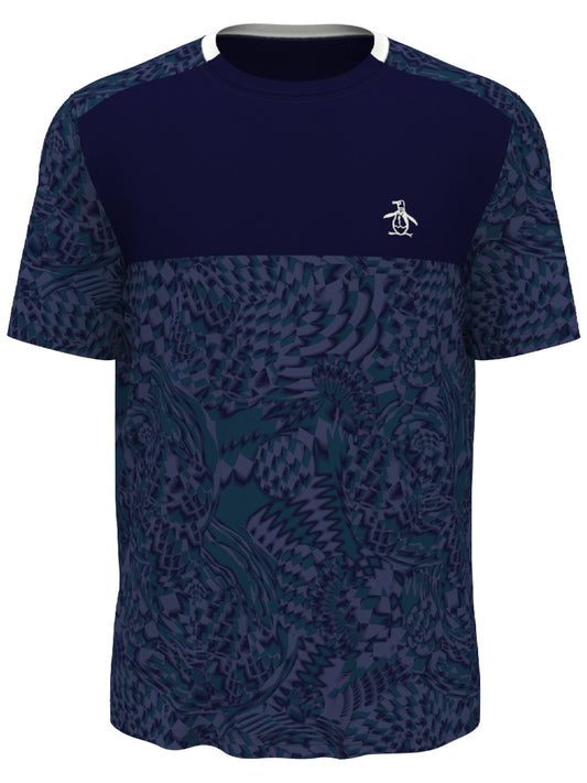 Men's Motion Checked Color Block Tennis Tee