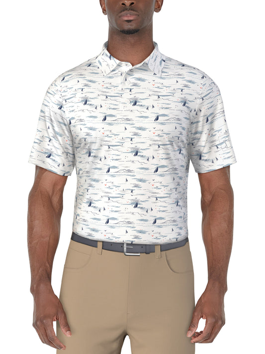 SS Nautical Print Polo (Bright White) 
