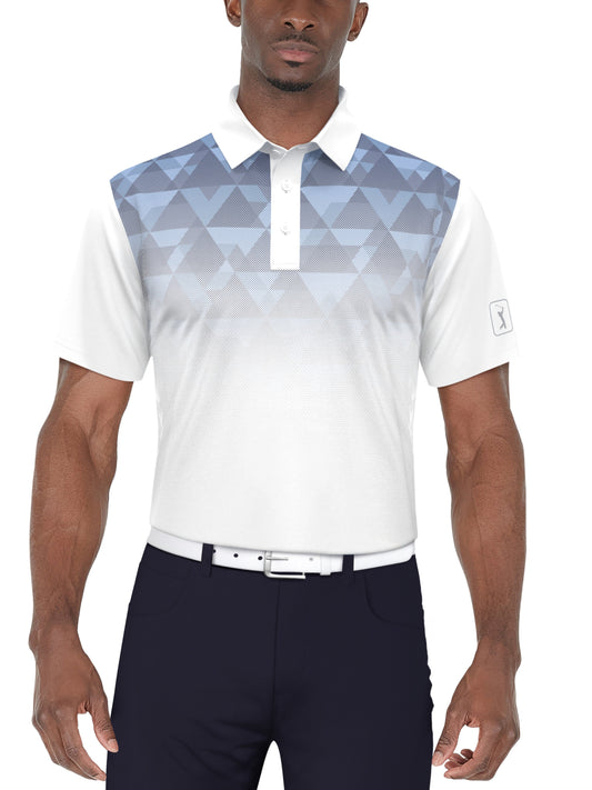 SS Ombre Geo Print Polo (Bright White) 