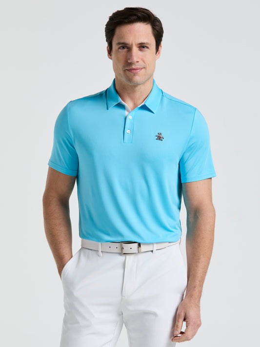 Original Block Design Short Sleeve Golf Polo Shirt (Aquarius) 
