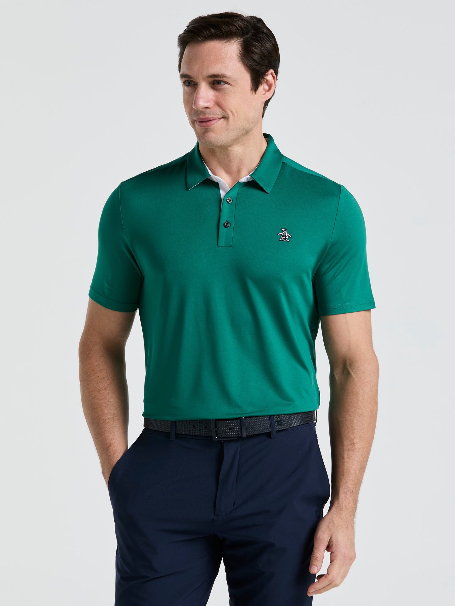 Original Block Design Short Sleeve Golf Polo Shirt (Galapagos Green) 