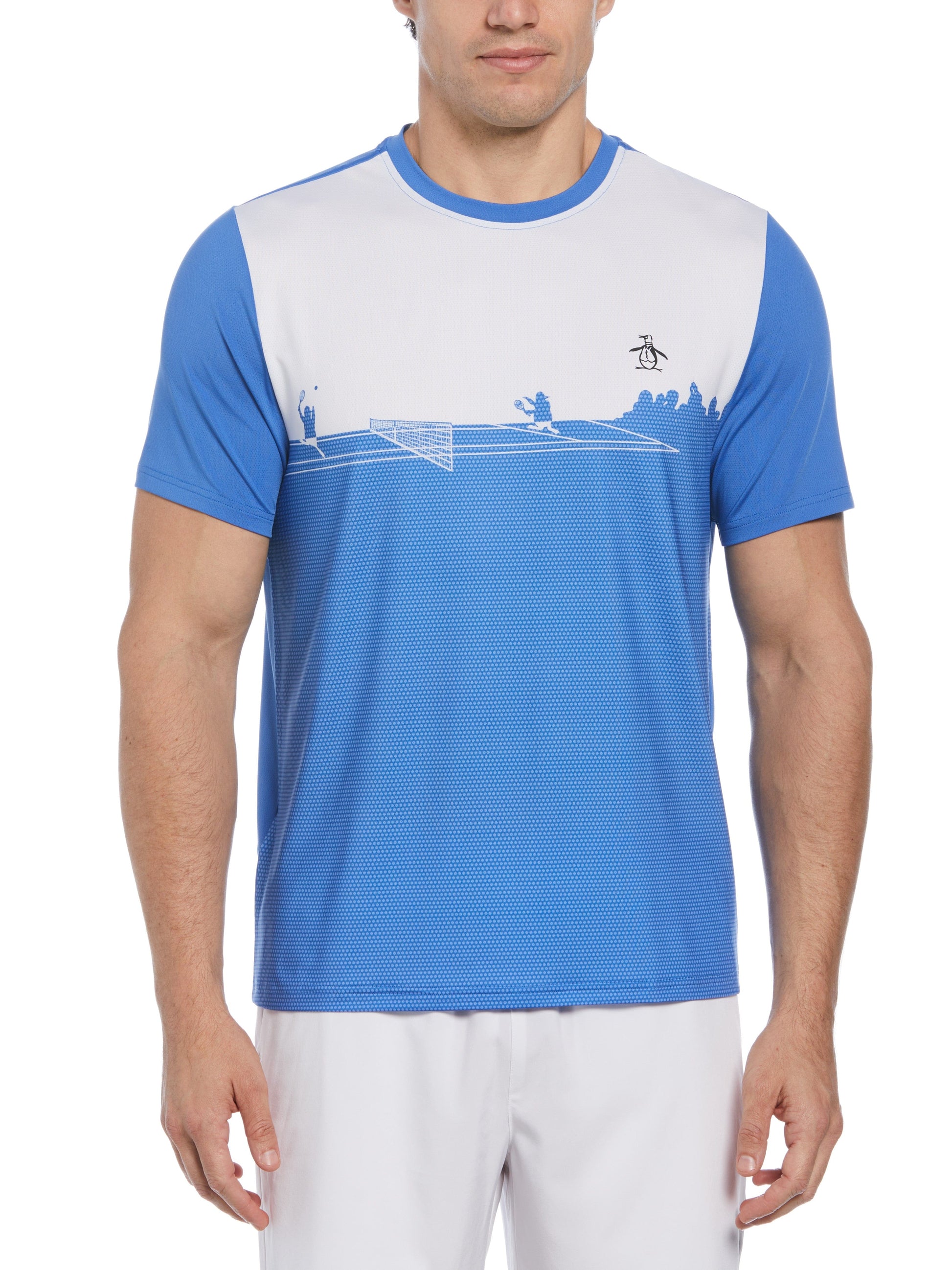 Outlined Pete Performance Short Sleeve Tennis T-Shirt (Nebulas) 