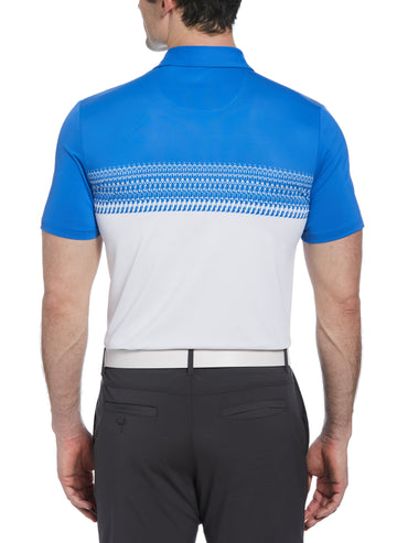 Men's Penguin Stripe Block Print Short Sleeve Golf Polo Shirt