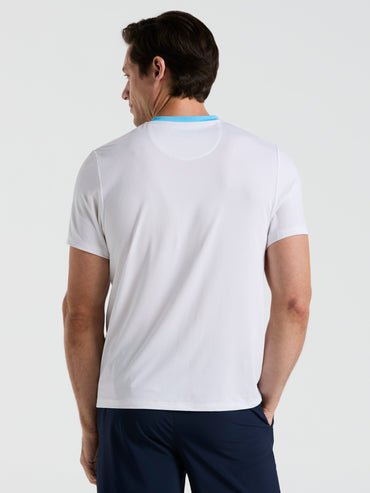Men's Performance Ventilated Blocked Tennis Crew Tee