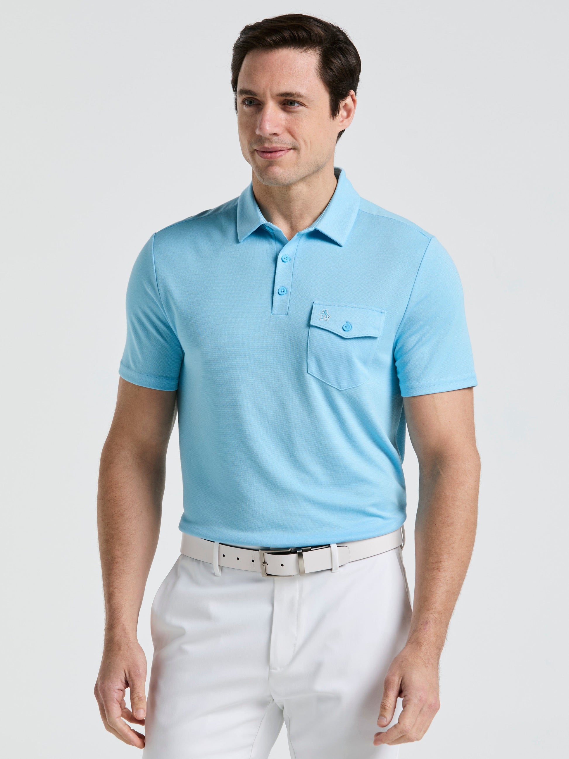 Pete's Fine Line Golf Polo (Blue Grotto) 