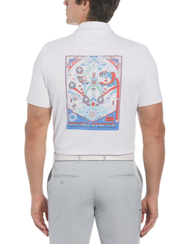 Men's Pinball Graphic Print Golf Polo