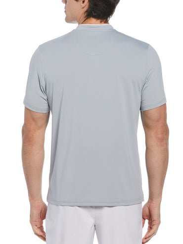 Men's Piped Blade Collar Performance Short Sleeve Tennis Polo Shirt