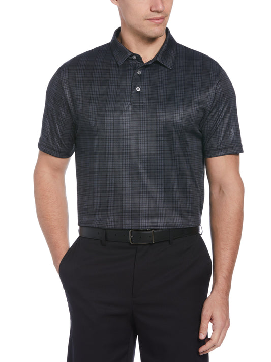 Printed Plaid Golf Polo (Caviar) 