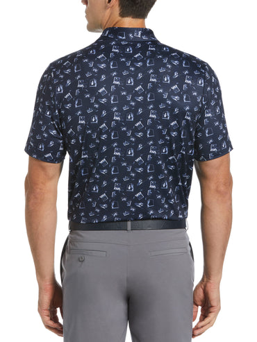 Men's Retro Arcade Print Polo