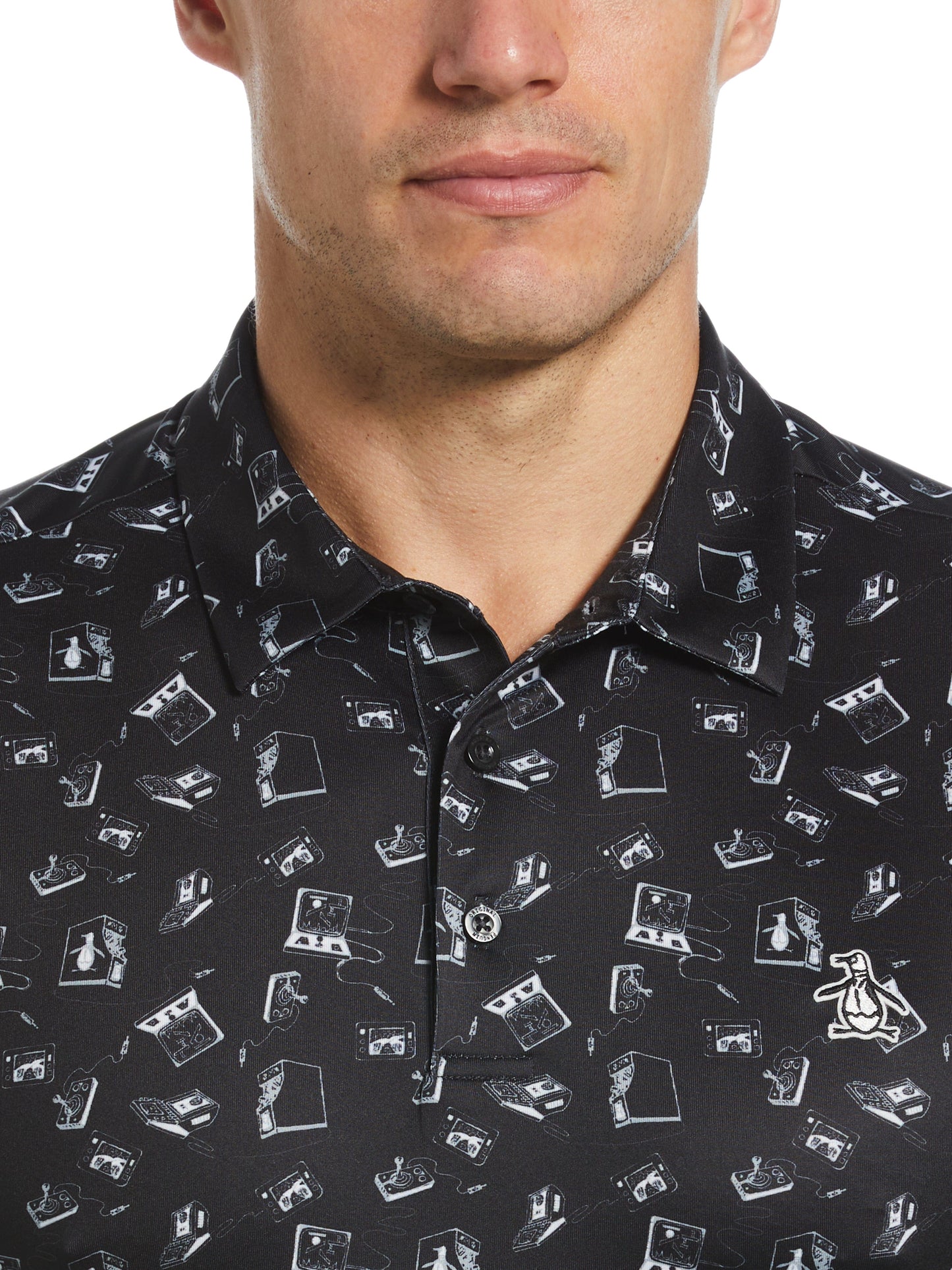 Men's Retro Arcade Print Polo