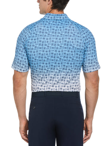 Men's Retro Tech Ombre Print Golf Polo