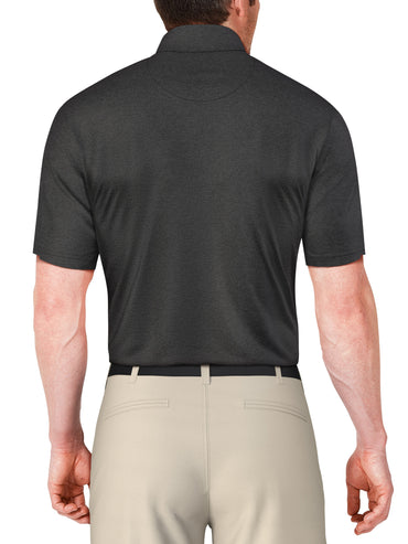 Men's Short Sleeve Asymmetric Heather Print Polo
