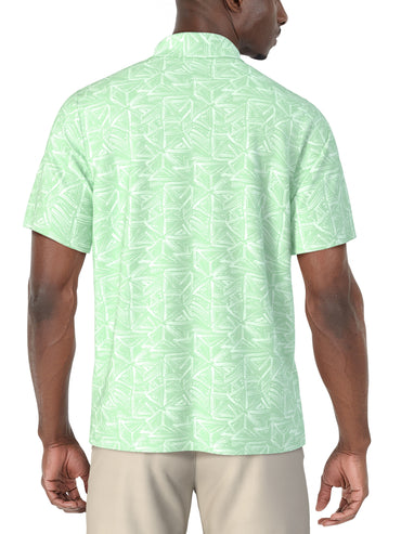 Men's Short Sleeve Brush Strokes Geo Printed Polo