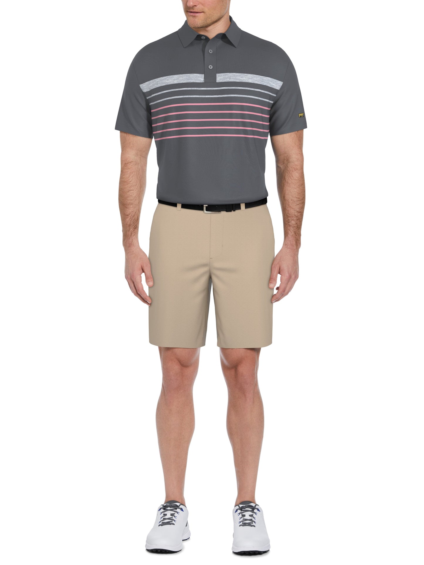 Men's Short Sleeve Chest  Stripe Print Polo