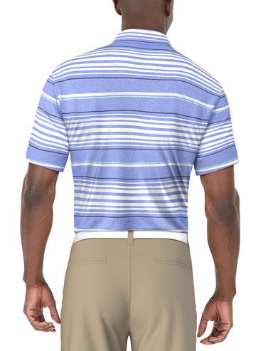 Men's Short Sleeve Chest Stripe Printed Polo