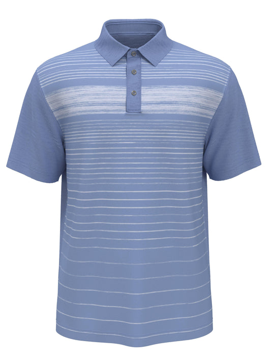 Men's Short Sleeve Coastal Stripe Print Polo