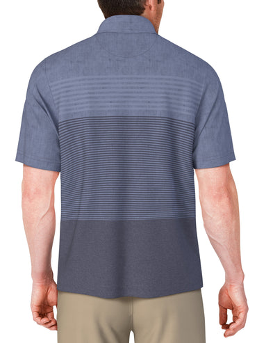Men's Short Sleeve Distressed Stripe Printed Polo