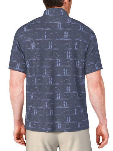 Men's Short Sleeve Surfboard Conversational Printed Polo
