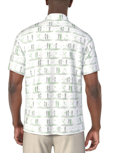 Men's Short Sleeve Surfboard Conversational Printed Polo