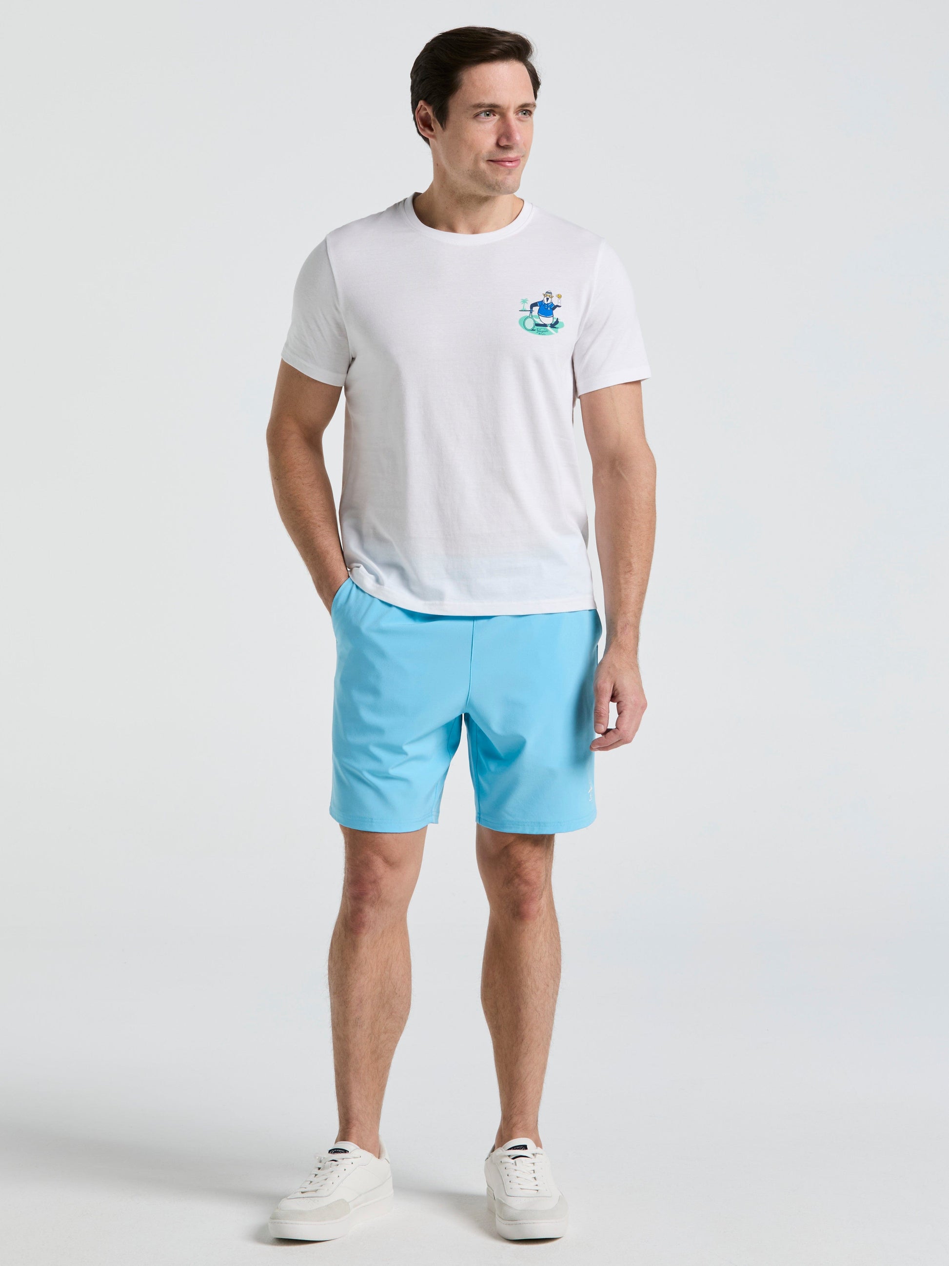 Solid Tennis Shorts (Blue Grotto) 