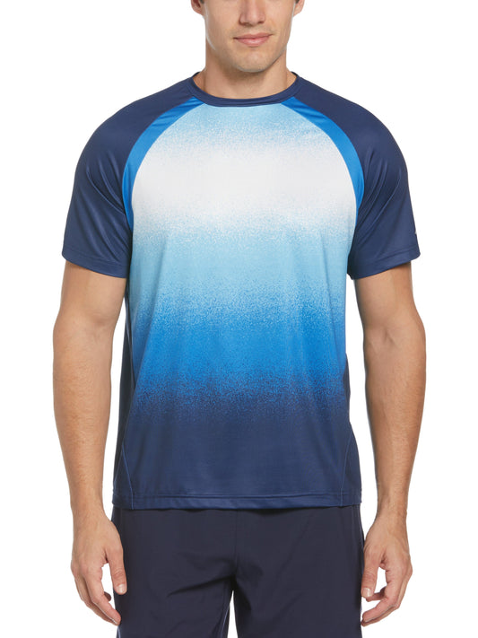 Spray Gradient Printed Tennis Tee (Blue Depths) 