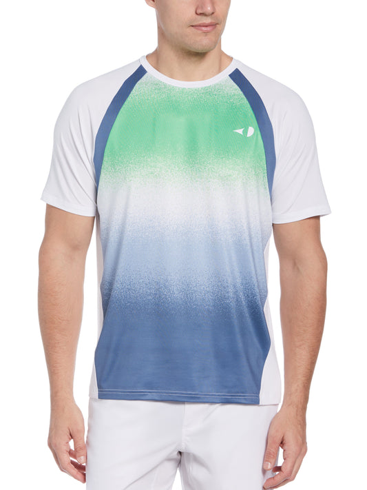 Spray Gradient Printed Tennis Tee (Bright White) 