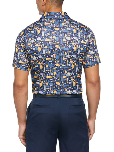 Men's Stamped Golf Print Golf Polo