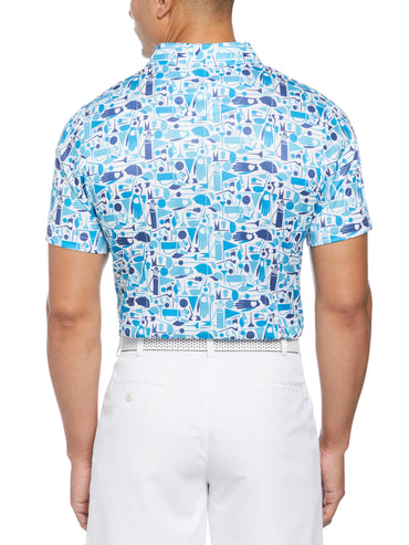 Men's Stamped Golf Print Golf Polo