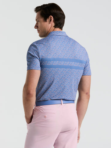 Men's Stripe Print Golf Polo