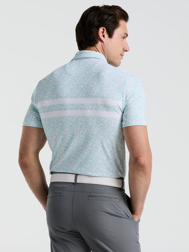 Men's Stripe Print Golf Polo