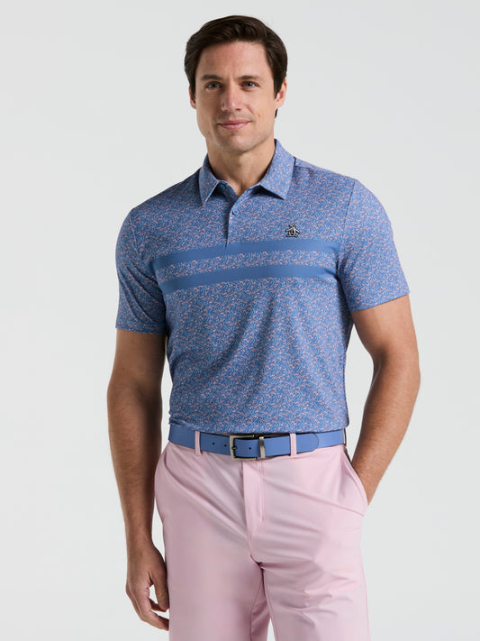Stripe Print Golf Polo (Quiet Harbor) 