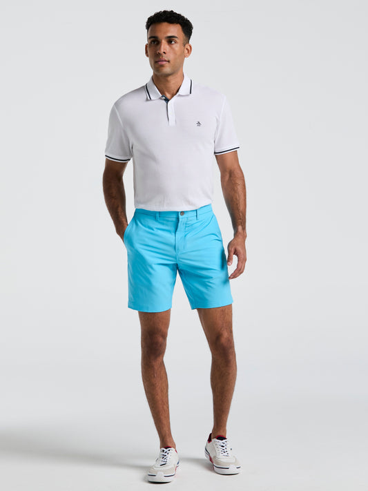 Technical Flat Front 8" Golf Shorts (Aquarius) 